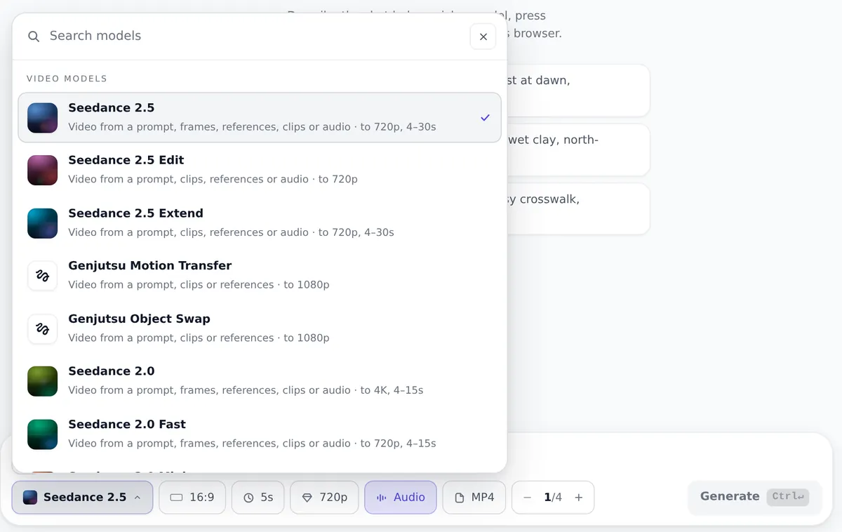 ADS Studio et sa liste de modèles vidéo
